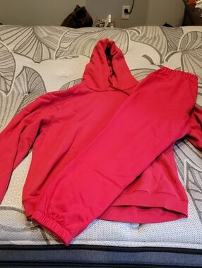 GAP Women's Bright Red Hoodie and Jogger Set